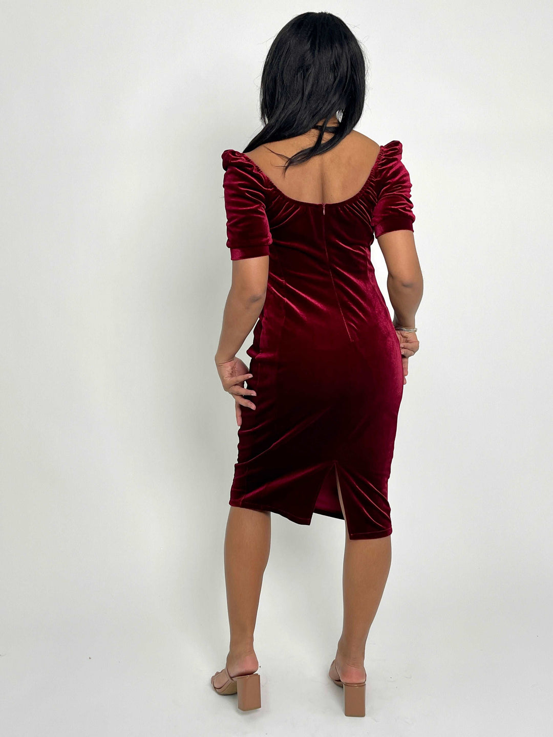 Burgandy Velvet Dress