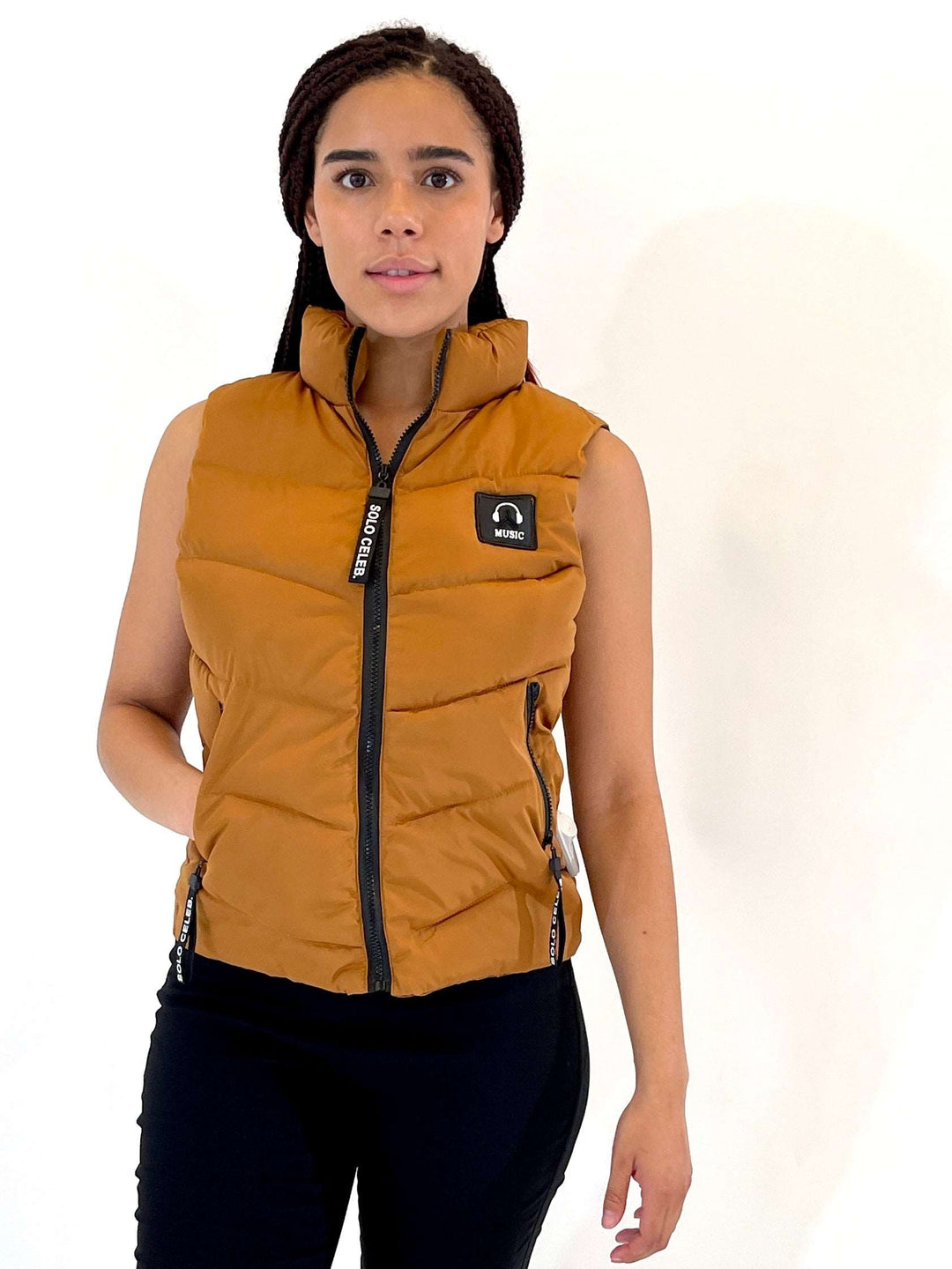 Brown Puff Vest Jacket