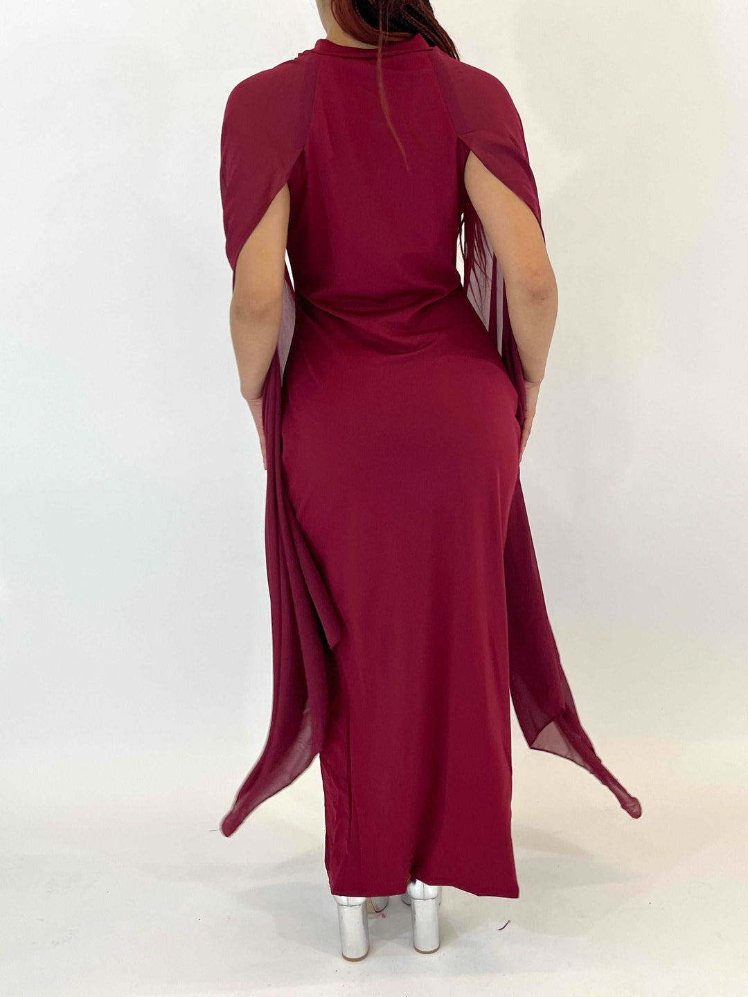 Burgundy Long Sleeve Maxi Dress
