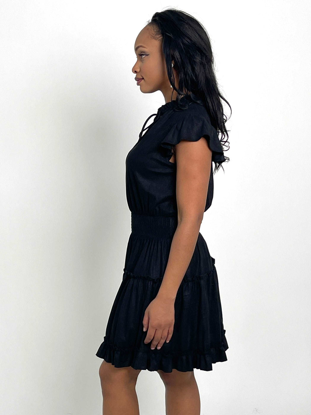 Black Lurex Mini Dress