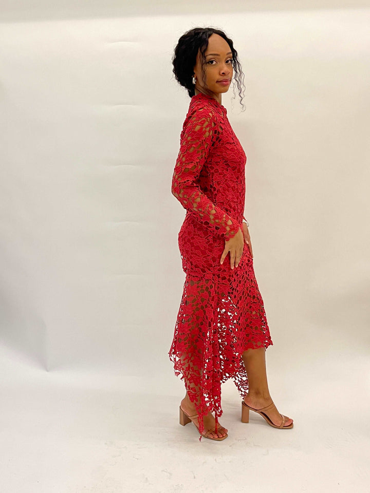 Burgandy Long-Sleeved Dress