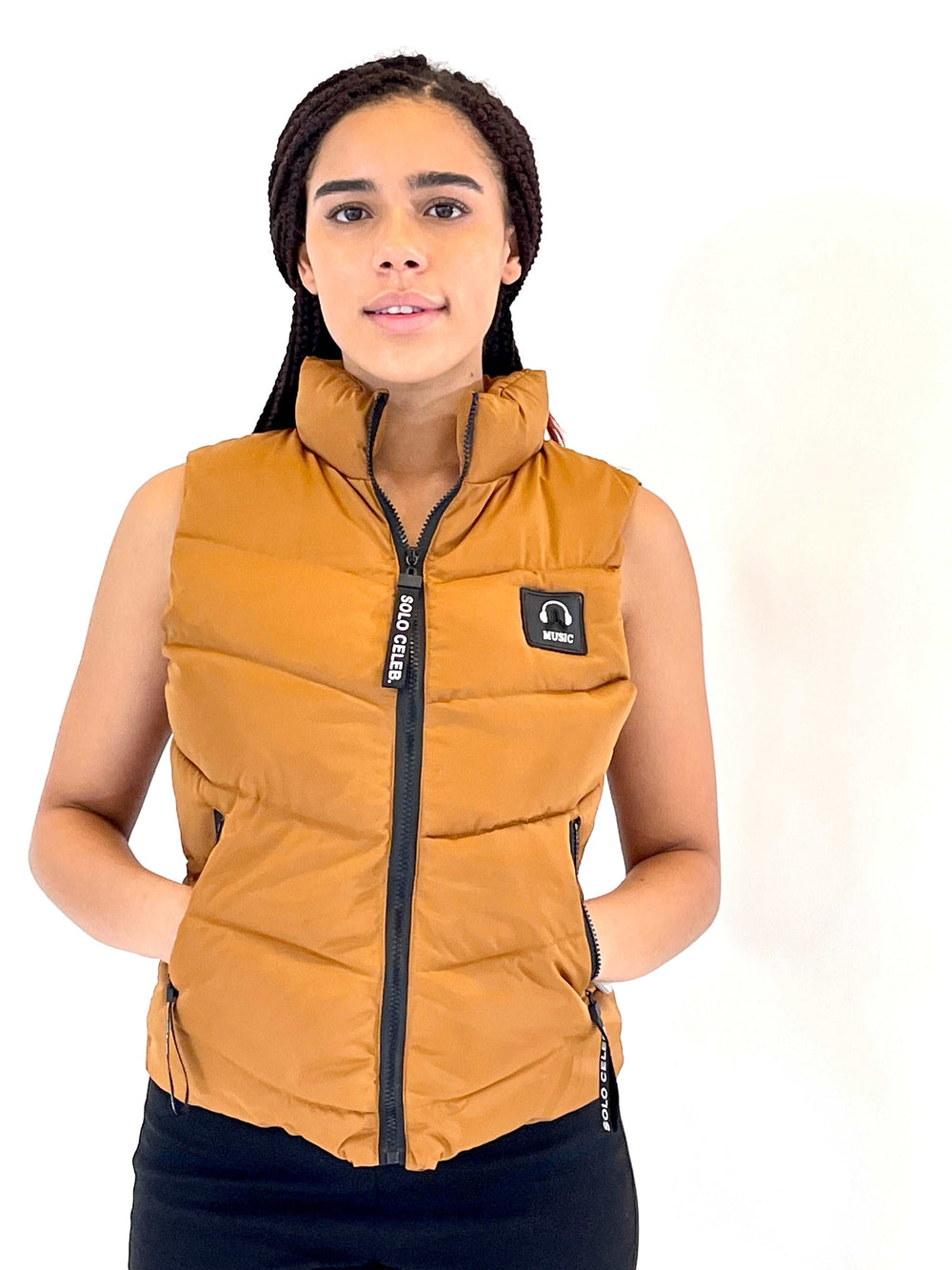 Brown Puff Vest Jacket