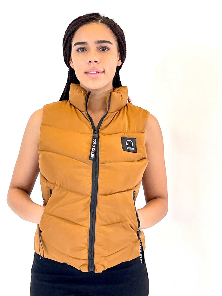 Brown Puff Vest Jacket