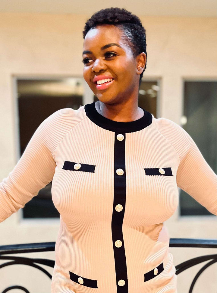Brown Slim Long Sleeved Dress