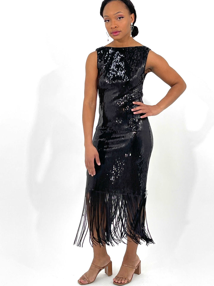 Black Sequined Dress