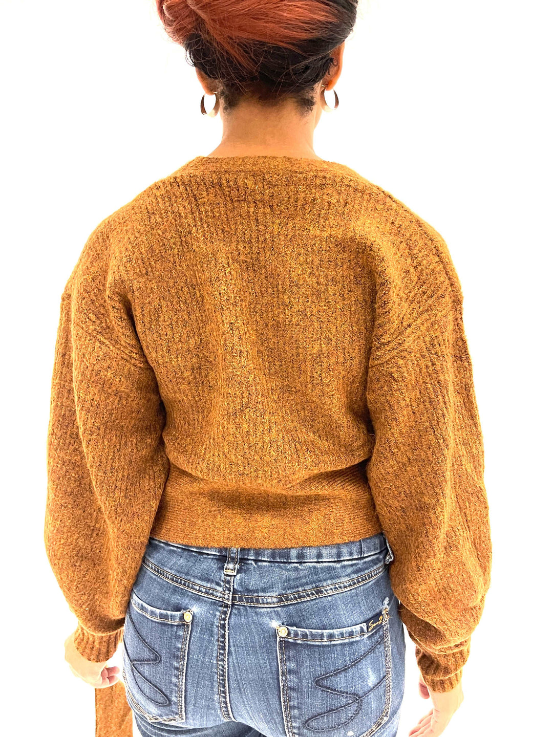 Brown Sweater Knit Top
