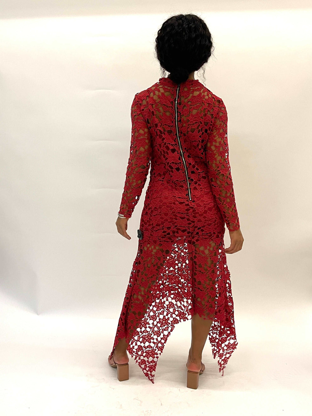 Burgandy Long-Sleeved Dress