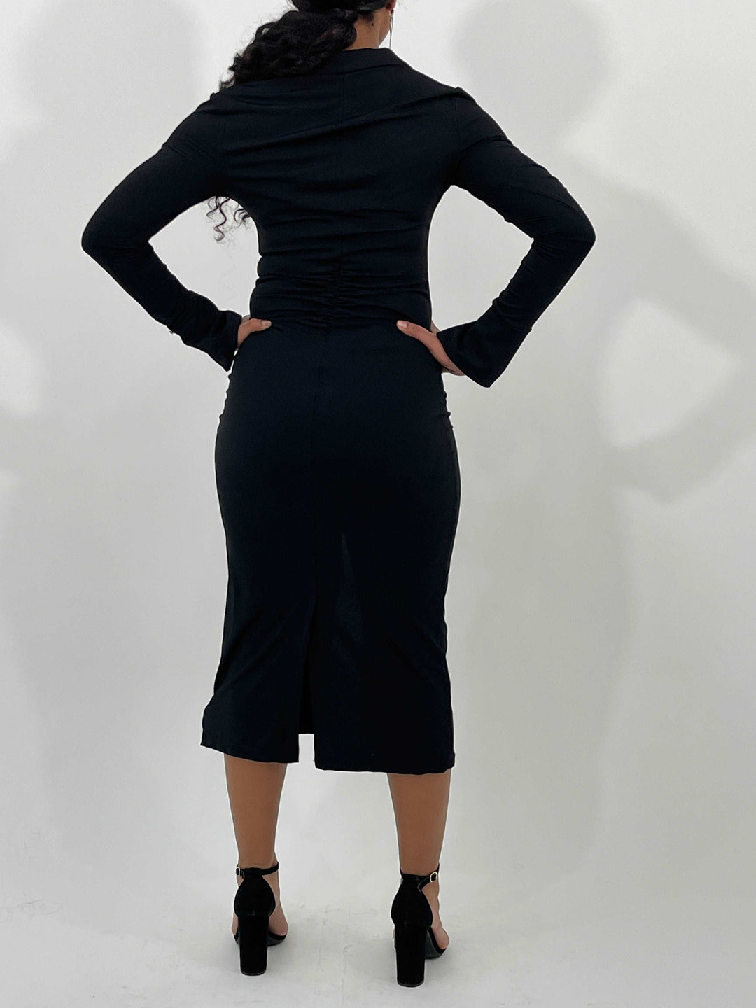Black Long Scruched Dress
