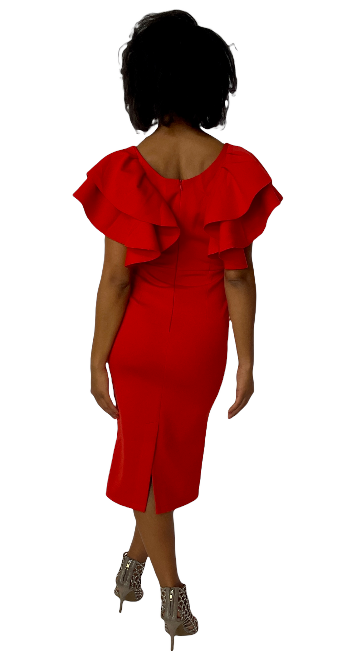 Sassyn Red Ruffle Dress