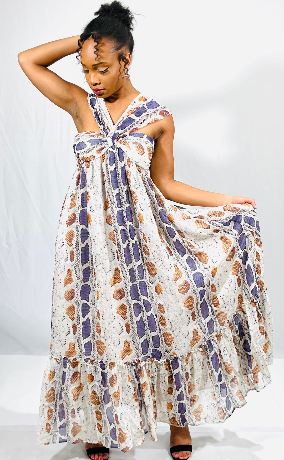 Snake Skin Halter Dress