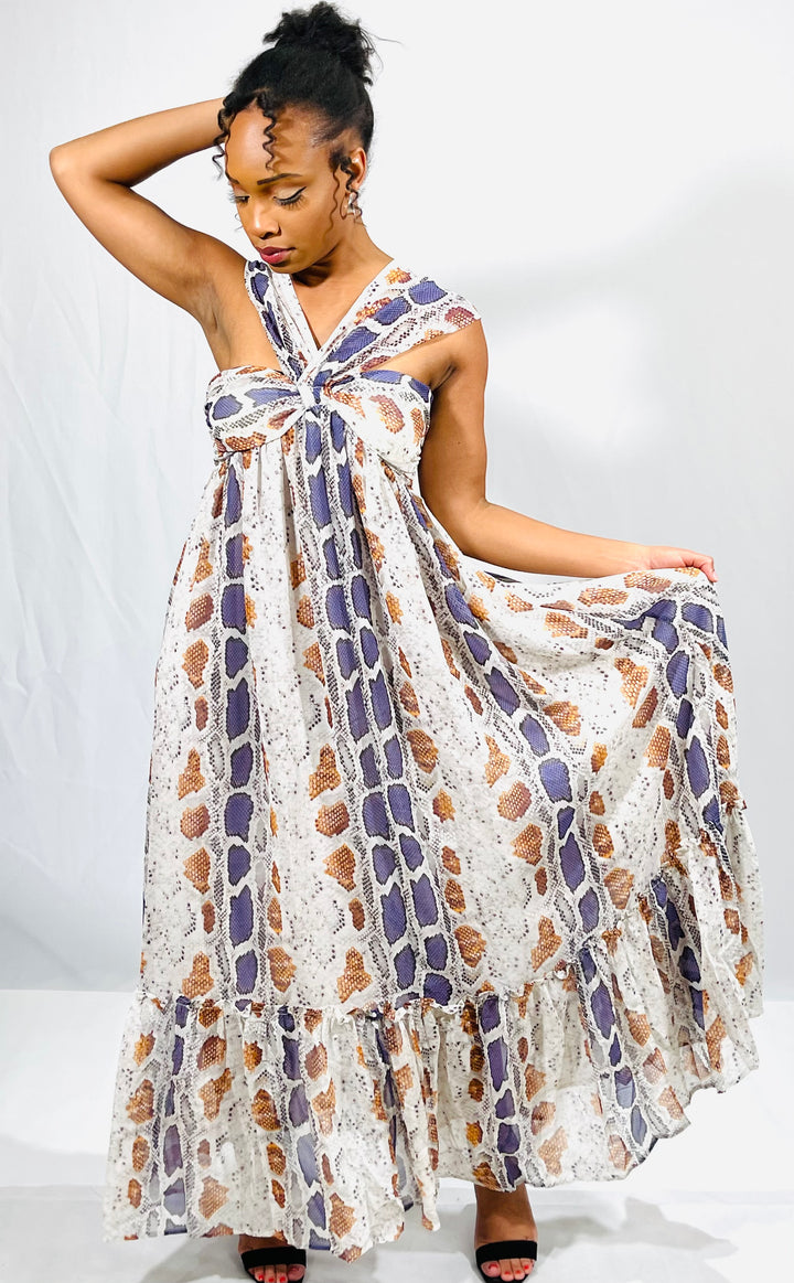 Snake Skin Halter Dress