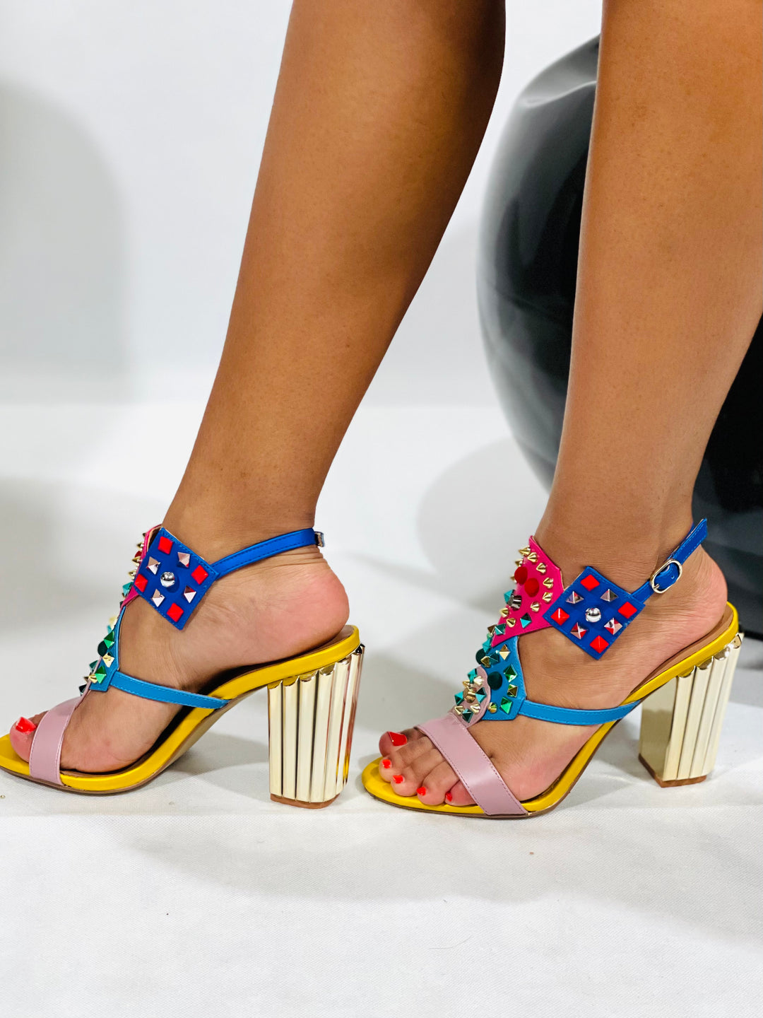 Mona Multicolor Yellow High Heel