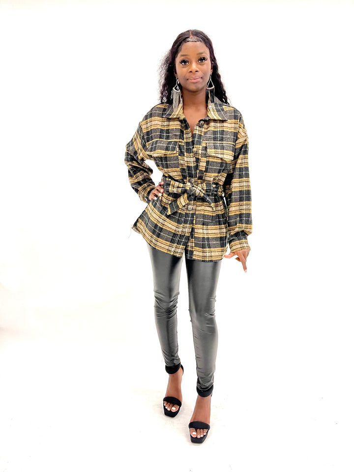 Checkered Long Sleeve Outerwear