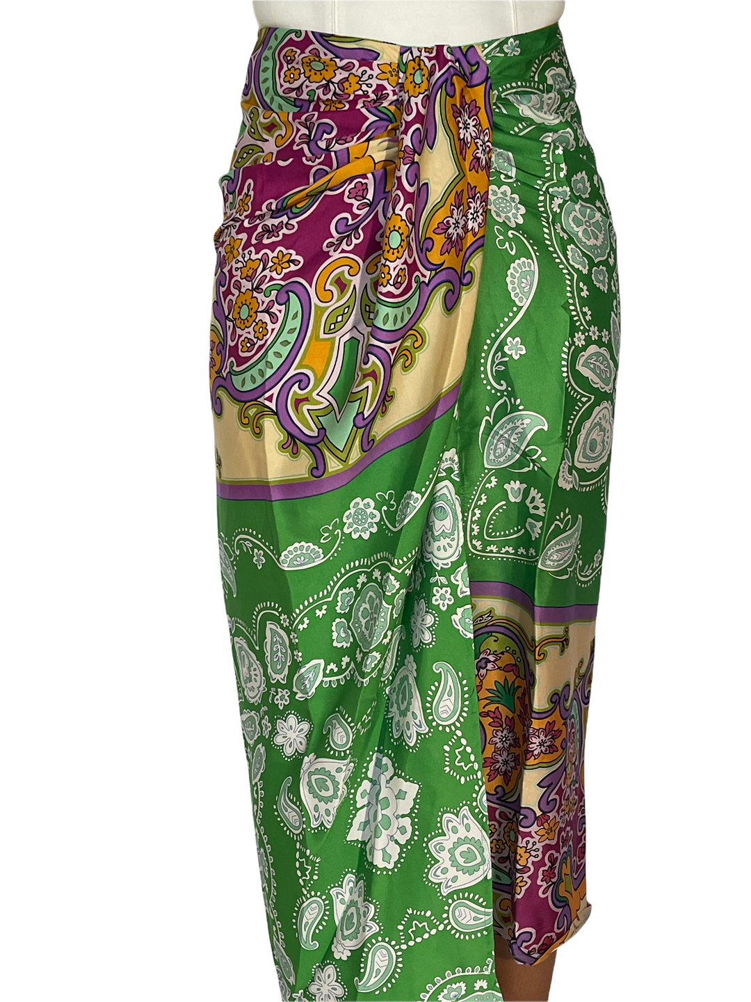 Sassyn Green Pattern Scarf Skirt