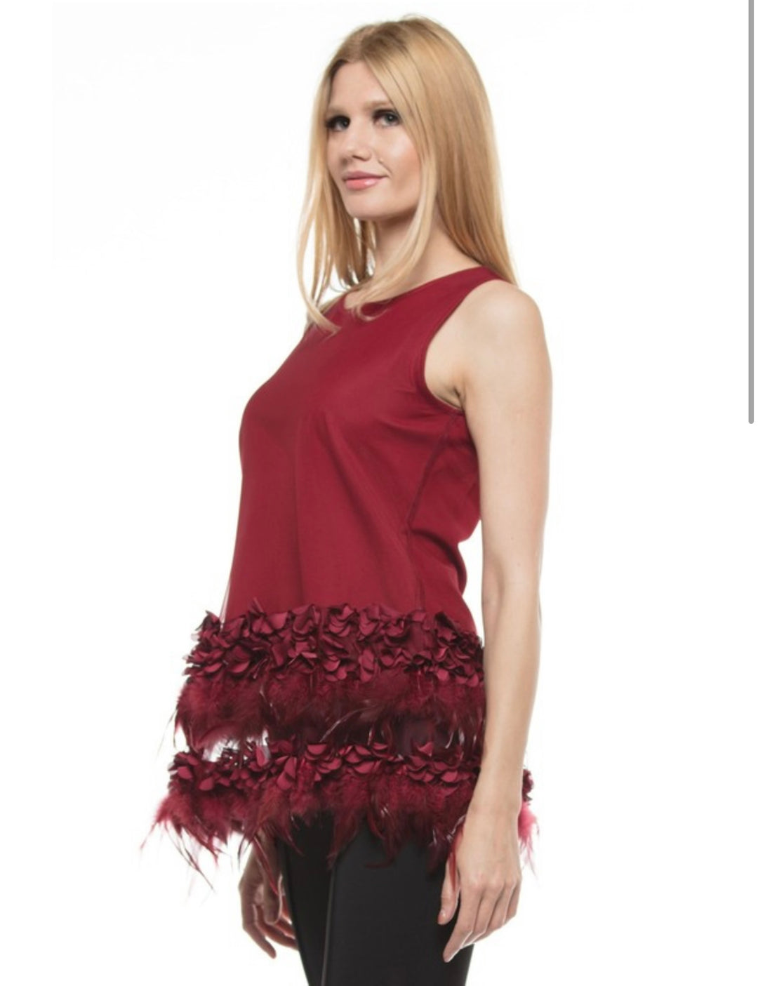 Burgandy Plume Top