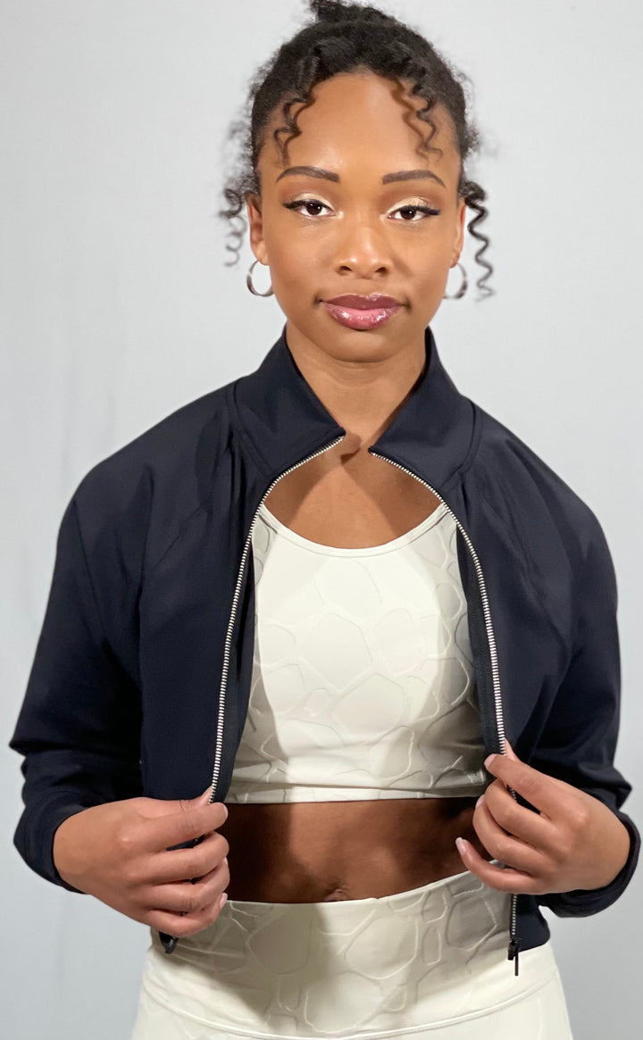 Cropped Jacket With Reglan Sleeves