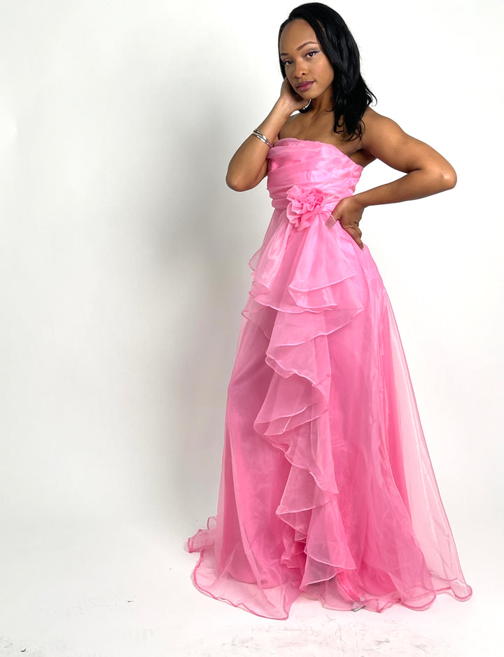 Pink Maxi Mesh Dress