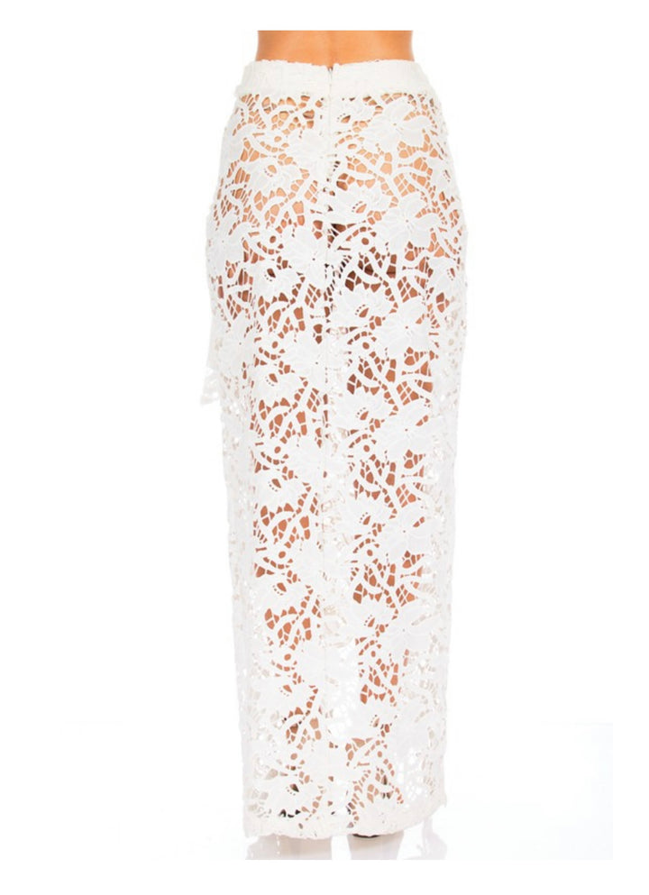 White Crotchet Wrap Over Skirt