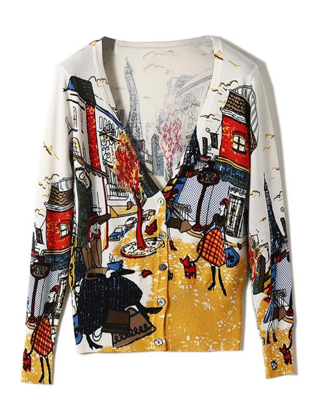Designer Cartoon Graffiti Cardigan