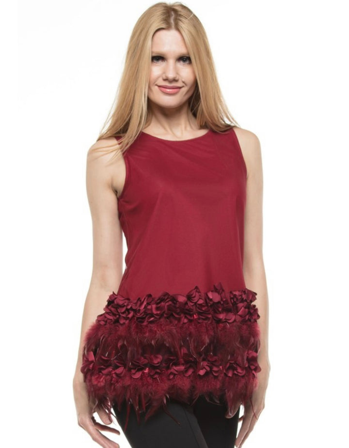 Burgandy Plume Top