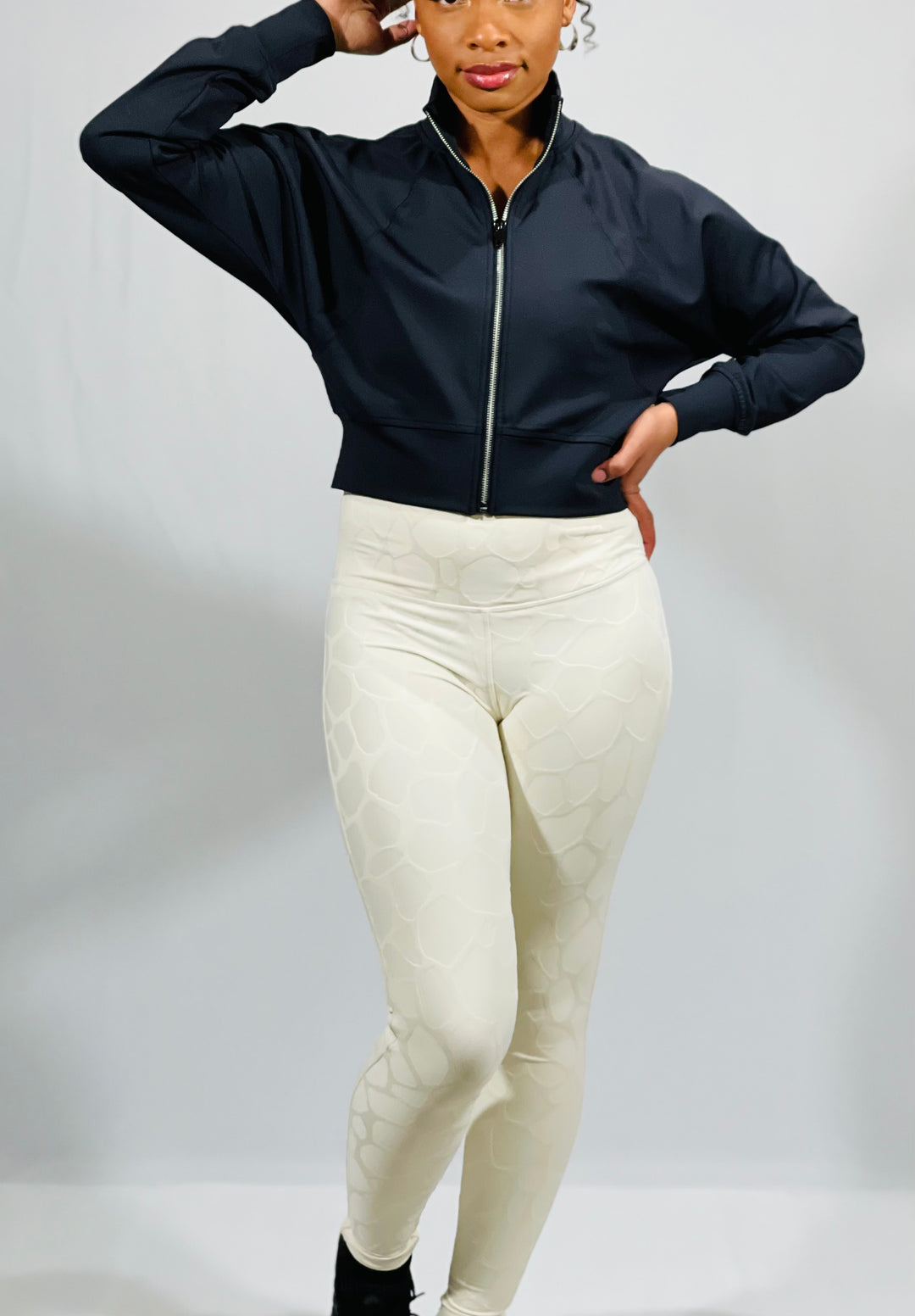 Cropped Jacket With Reglan Sleeves