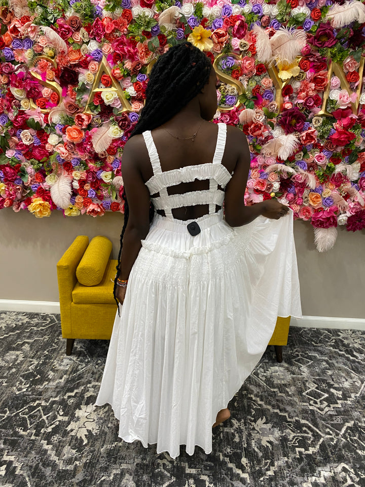 White Special Scrunch Dress