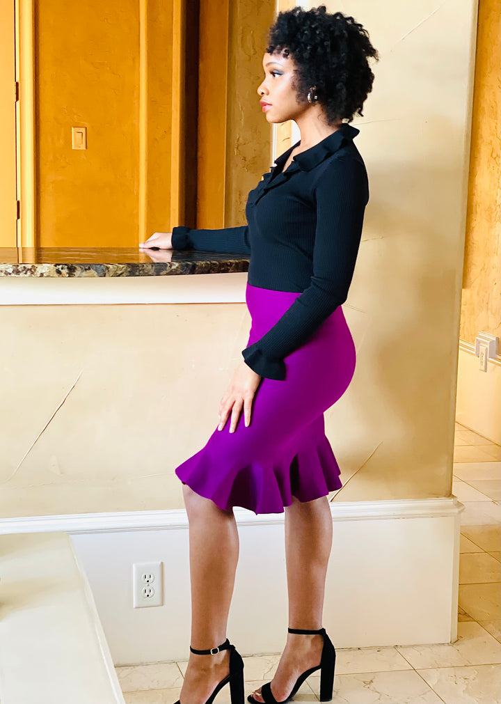Sassyn Ruffles Trumpet Skirt