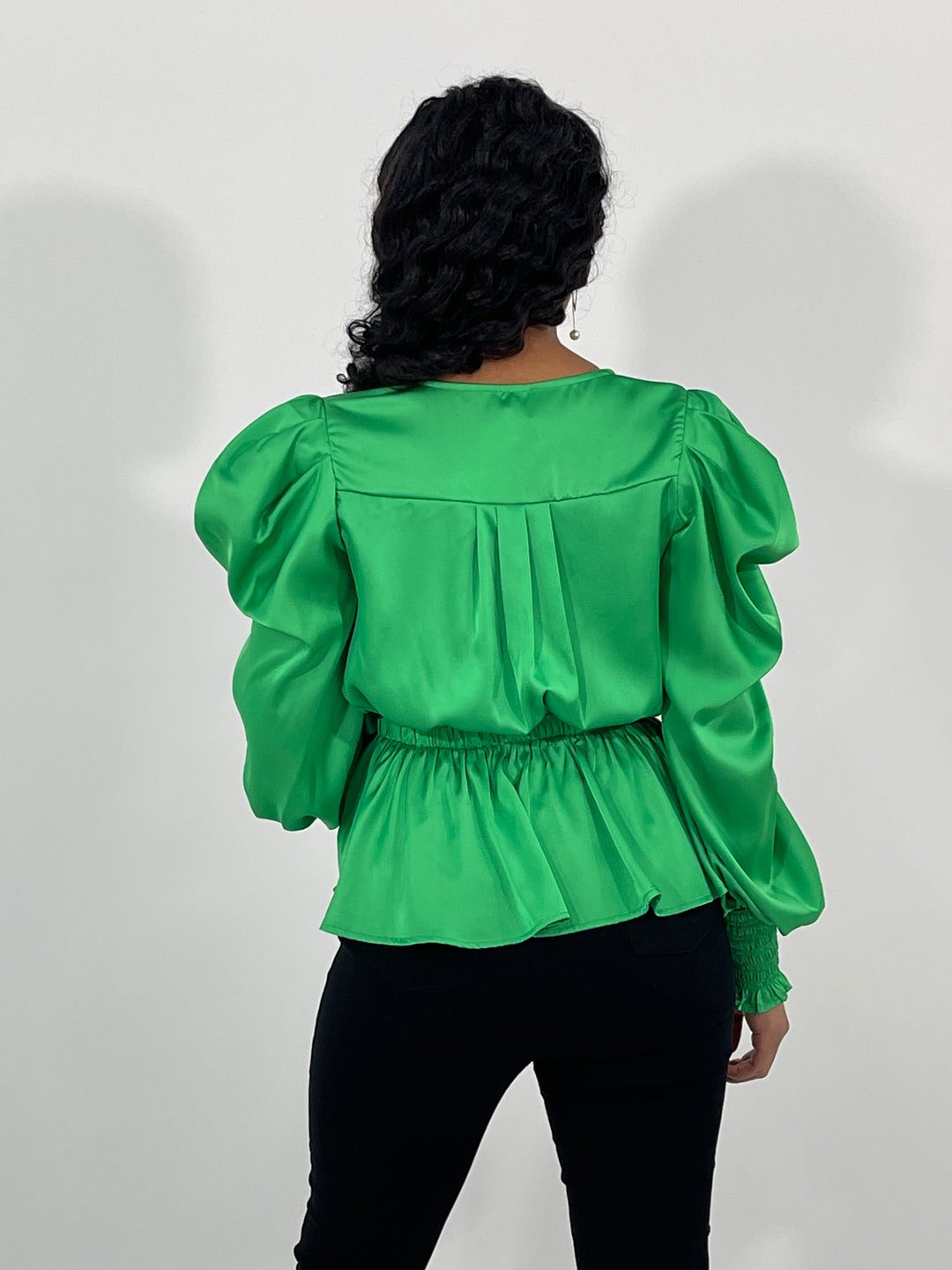 Green Pleated Top