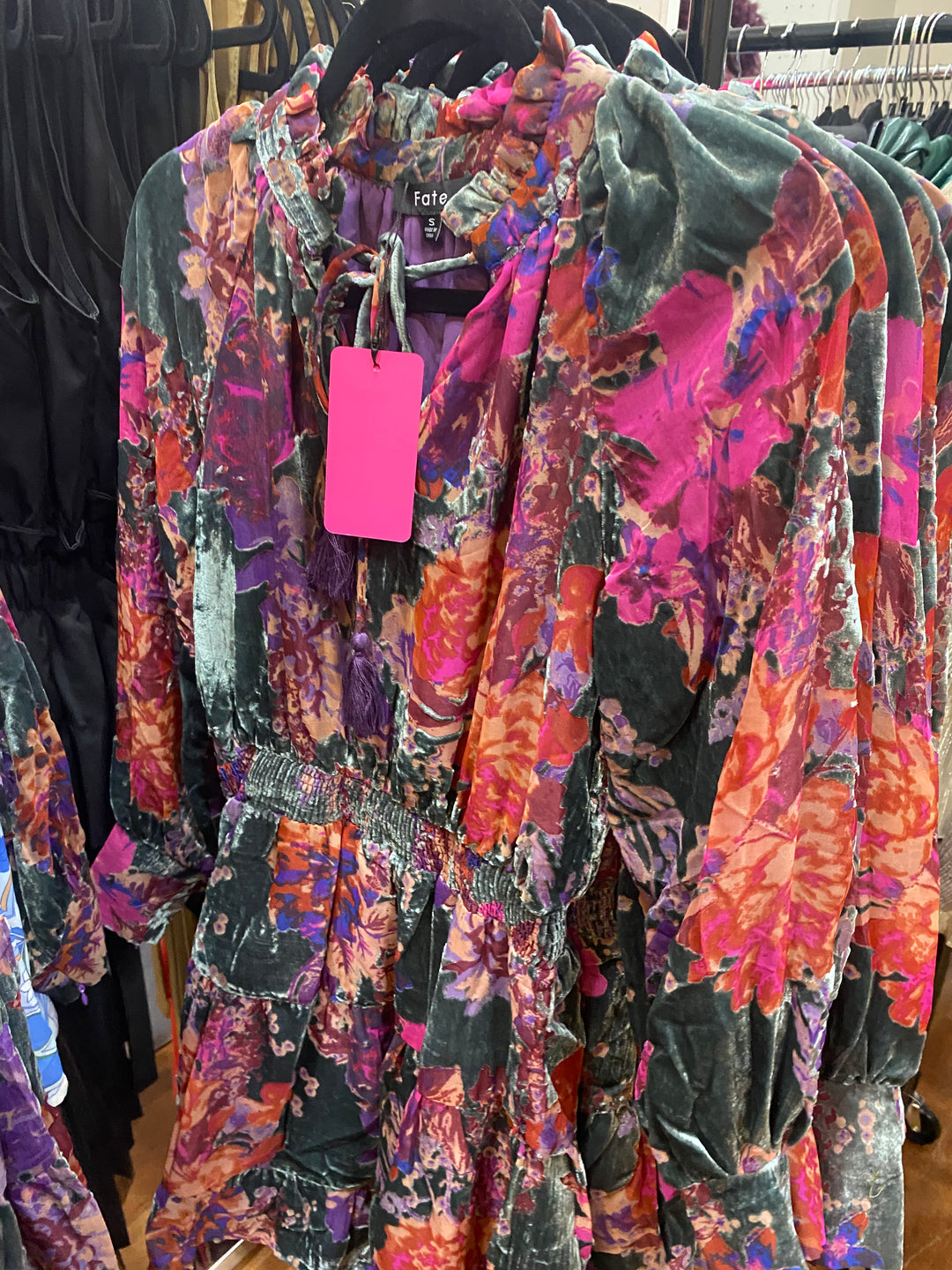 Purple Printed Floral Dress