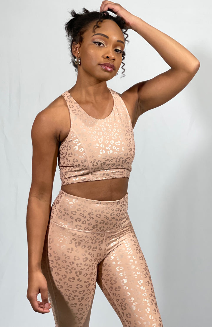 Peach Leopard Sports Bra