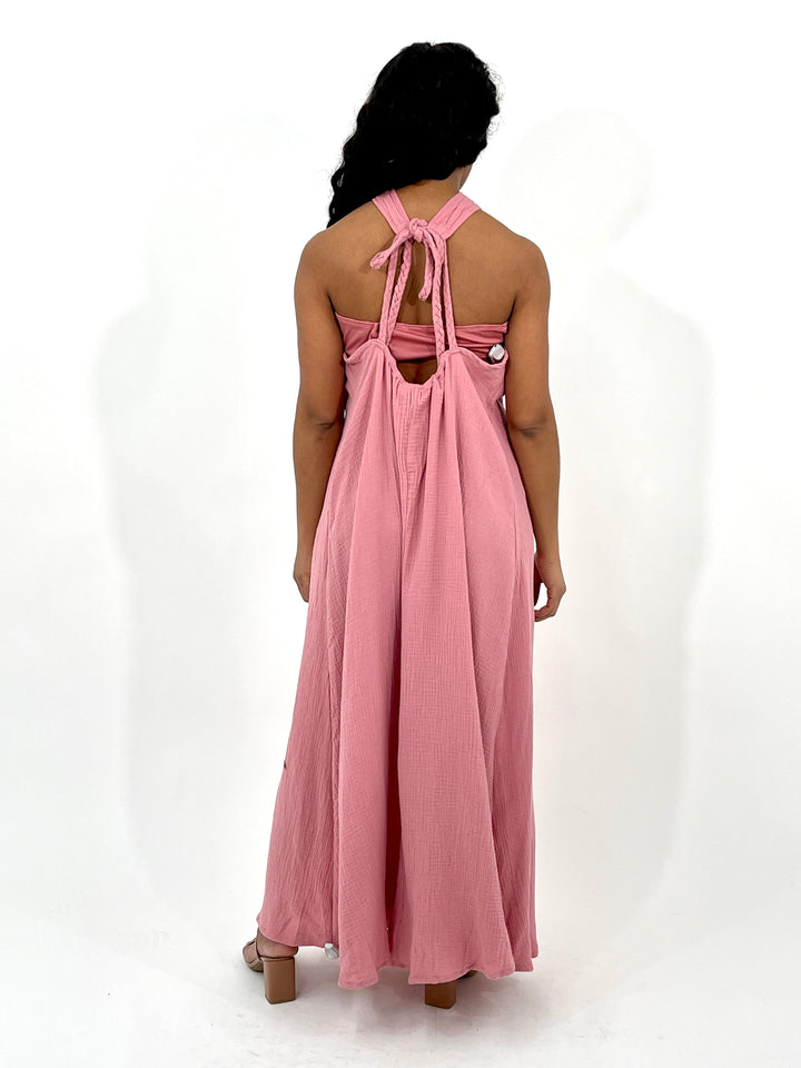 Pink Halter Neck Dress