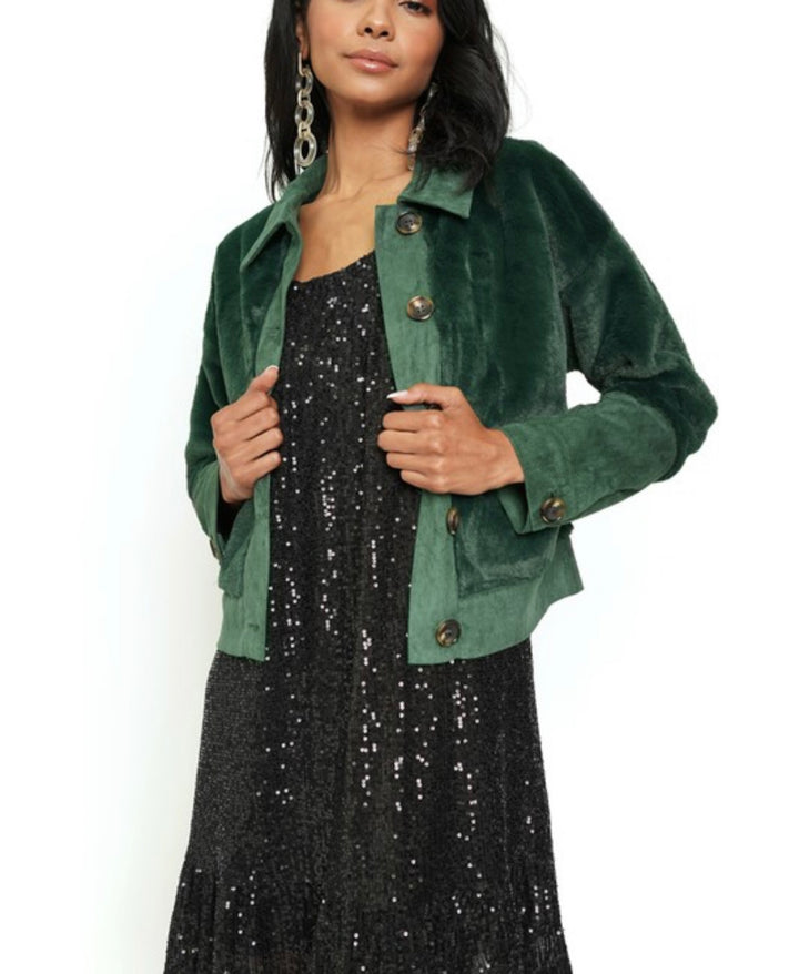 Olive Green Fur Coat