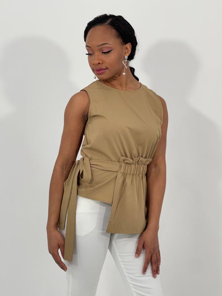 Tan Side Tie Top