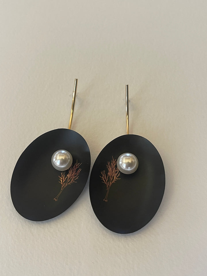 Black Plate Earrings
