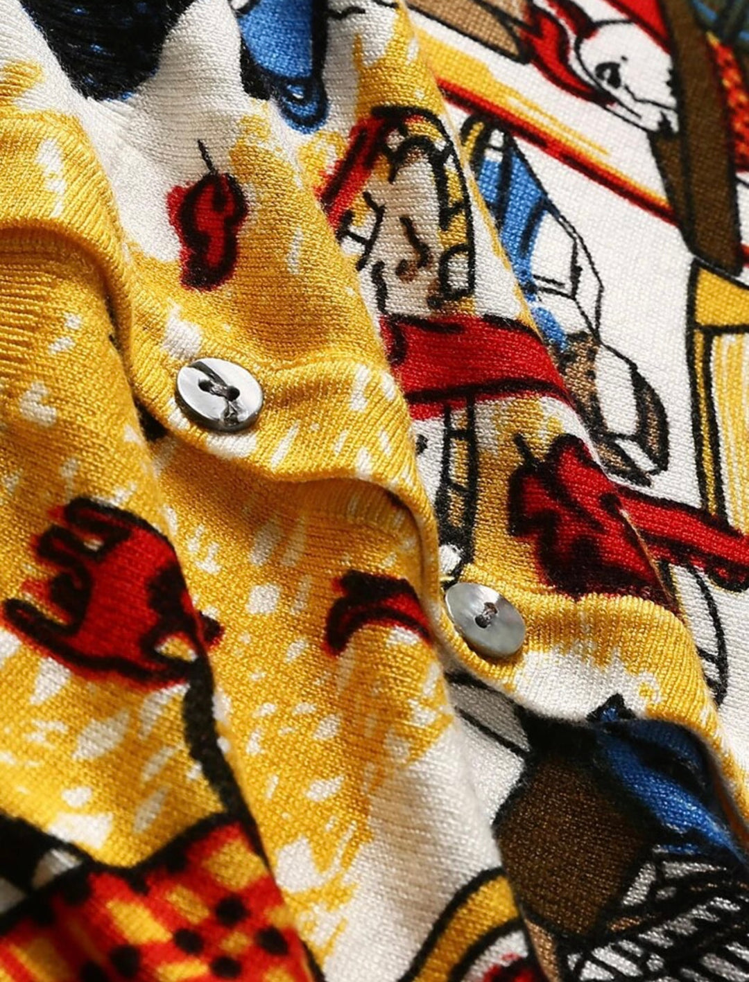 Designer Cartoon Graffiti Cardigan