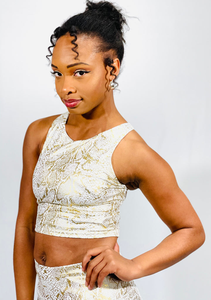 Gold Snake Print Top