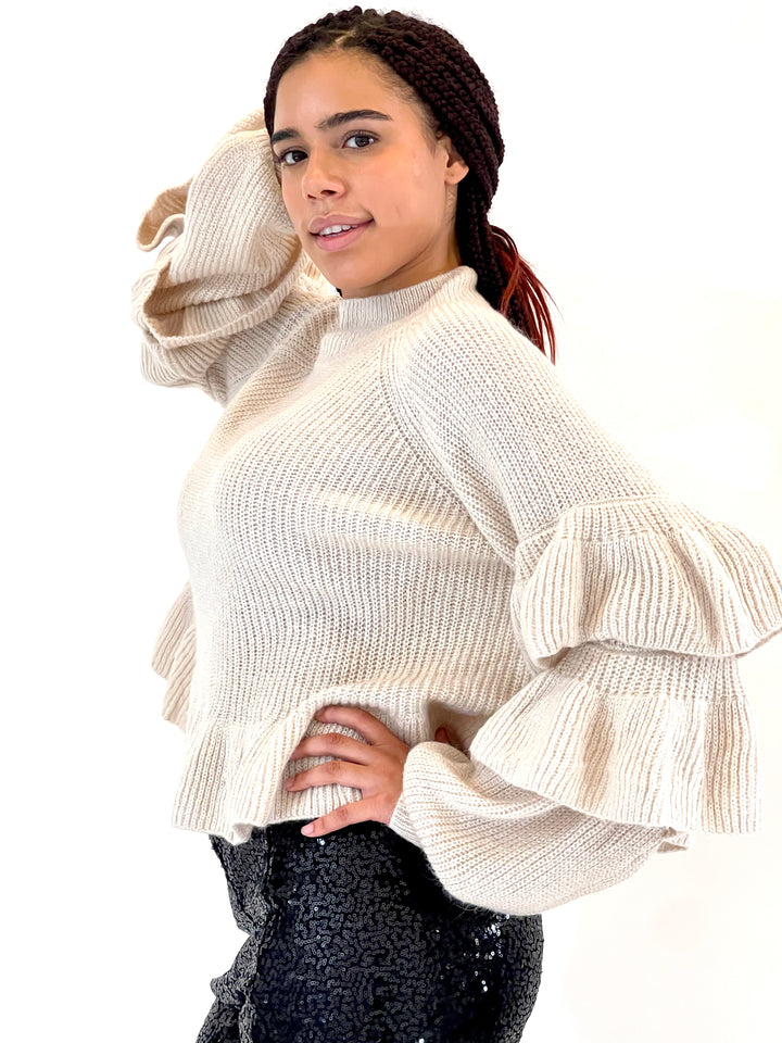 Sassyn Mock Ruffle Sweater
