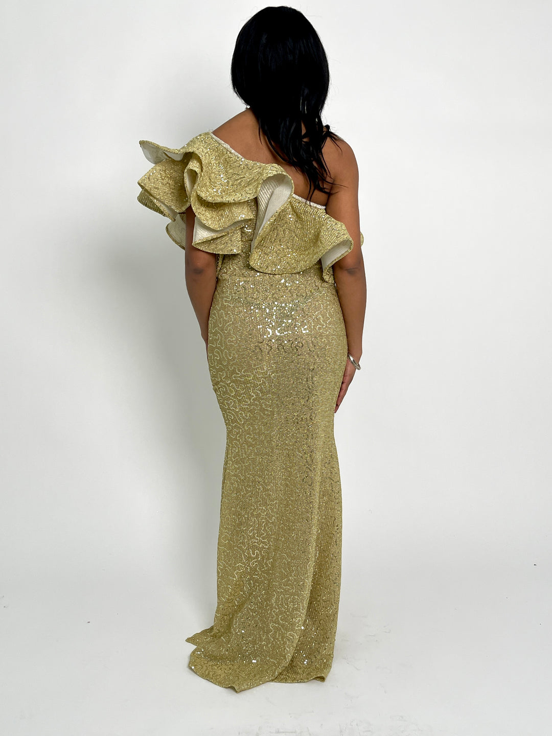 Gold Sequined Maxi Dress