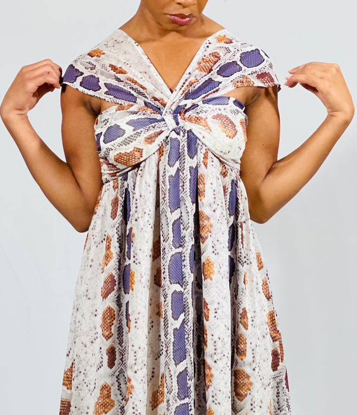 Snake Skin Halter Dress