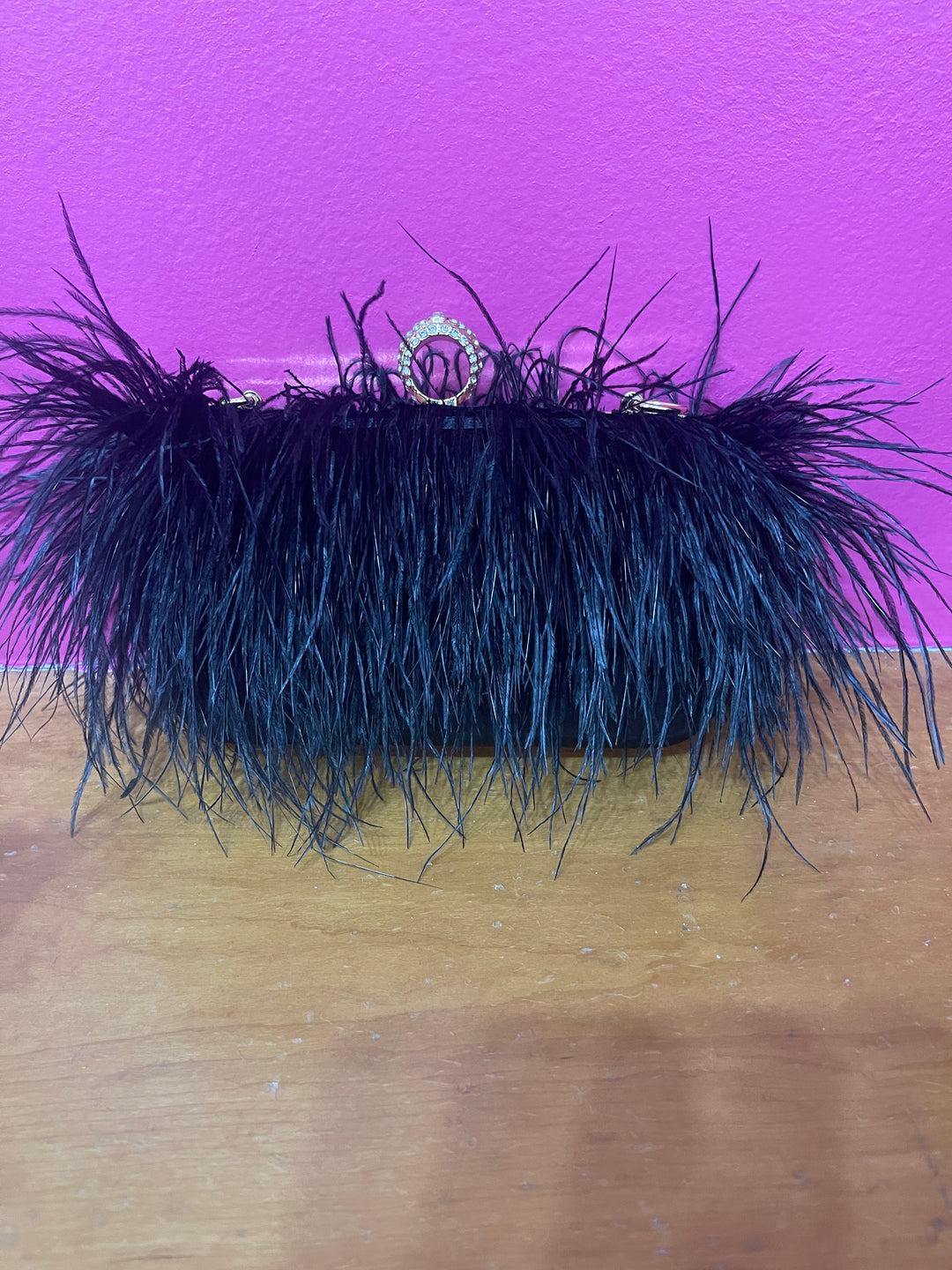 Black Feather Clutch
