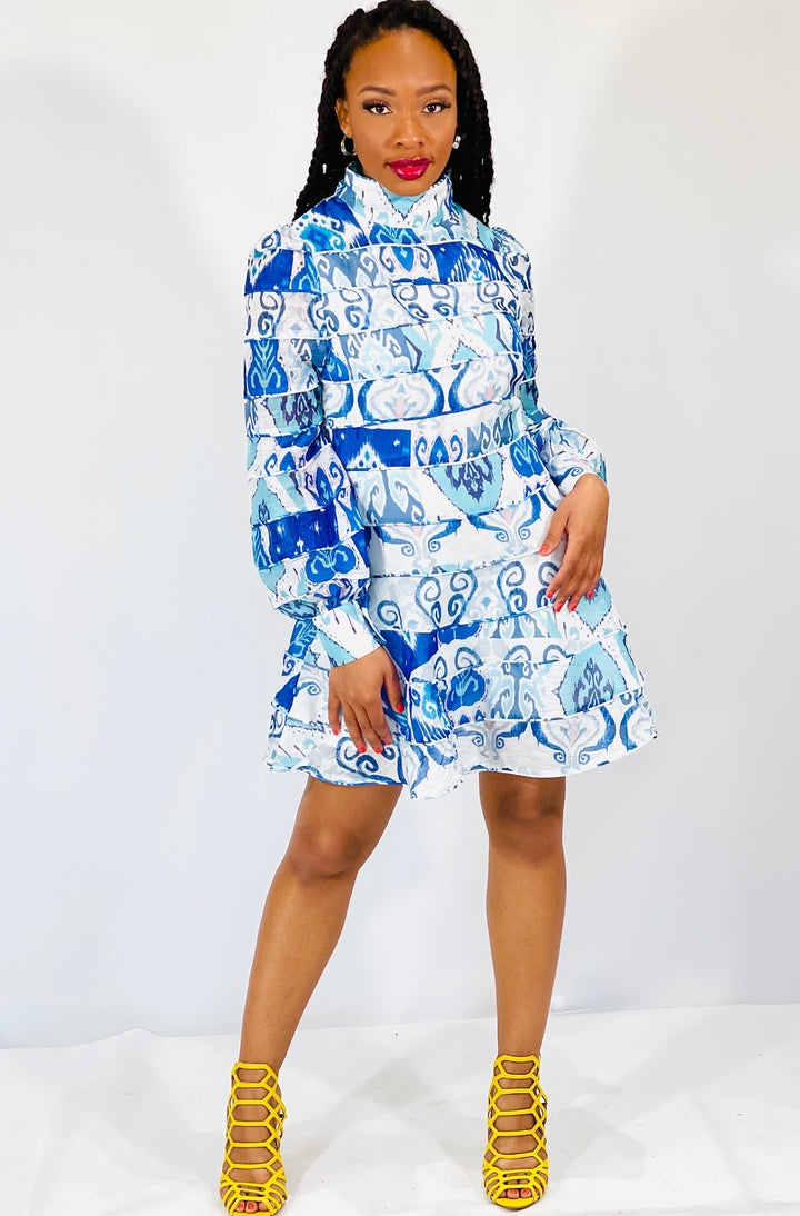 Floral Blue Designer Dress