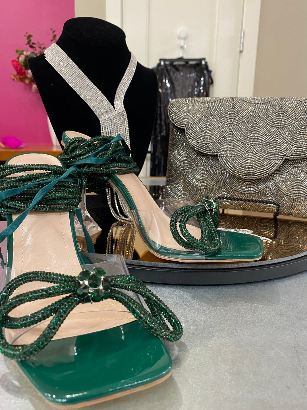 Emerald Tie Up Heel