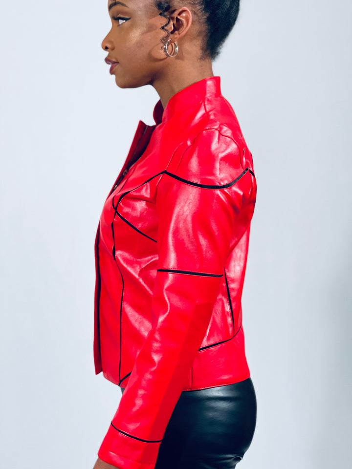 Women Faux Leather Jacket Zipper Basic Coat Motorcycle Pu Leather