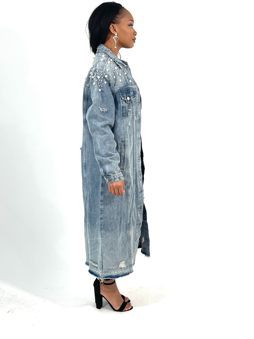 Denim Pearled Jacket