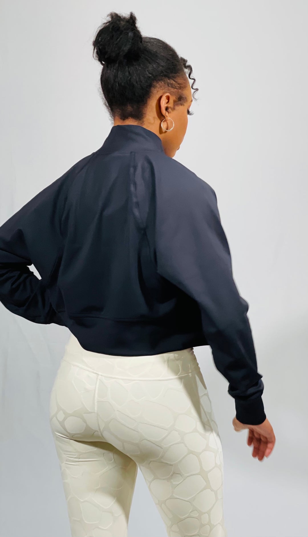 Cropped Jacket With Reglan Sleeves