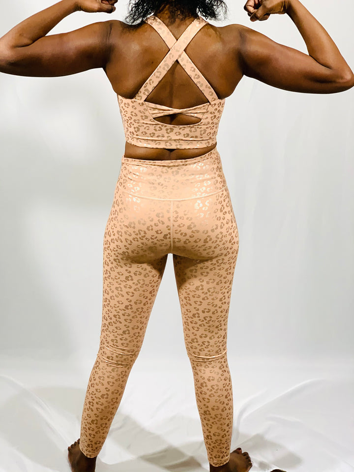 Peach Leopard Sports Bra
