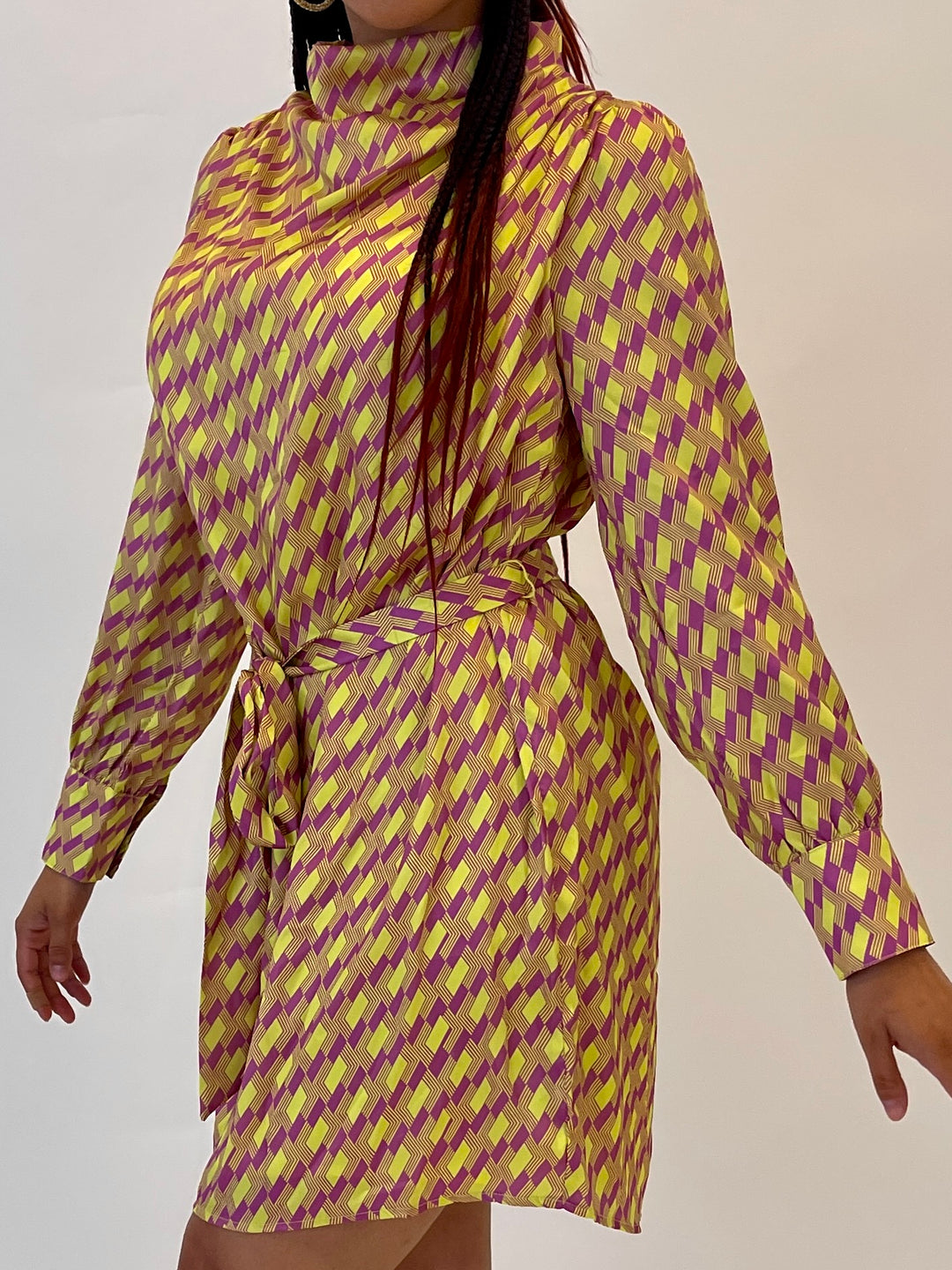 Yellow Geo Print Dress