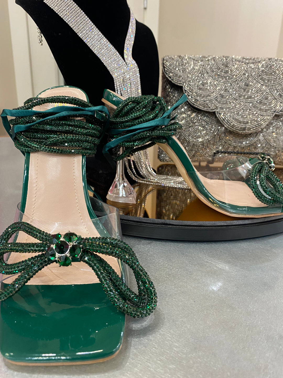 Emerald Tie Up Heel