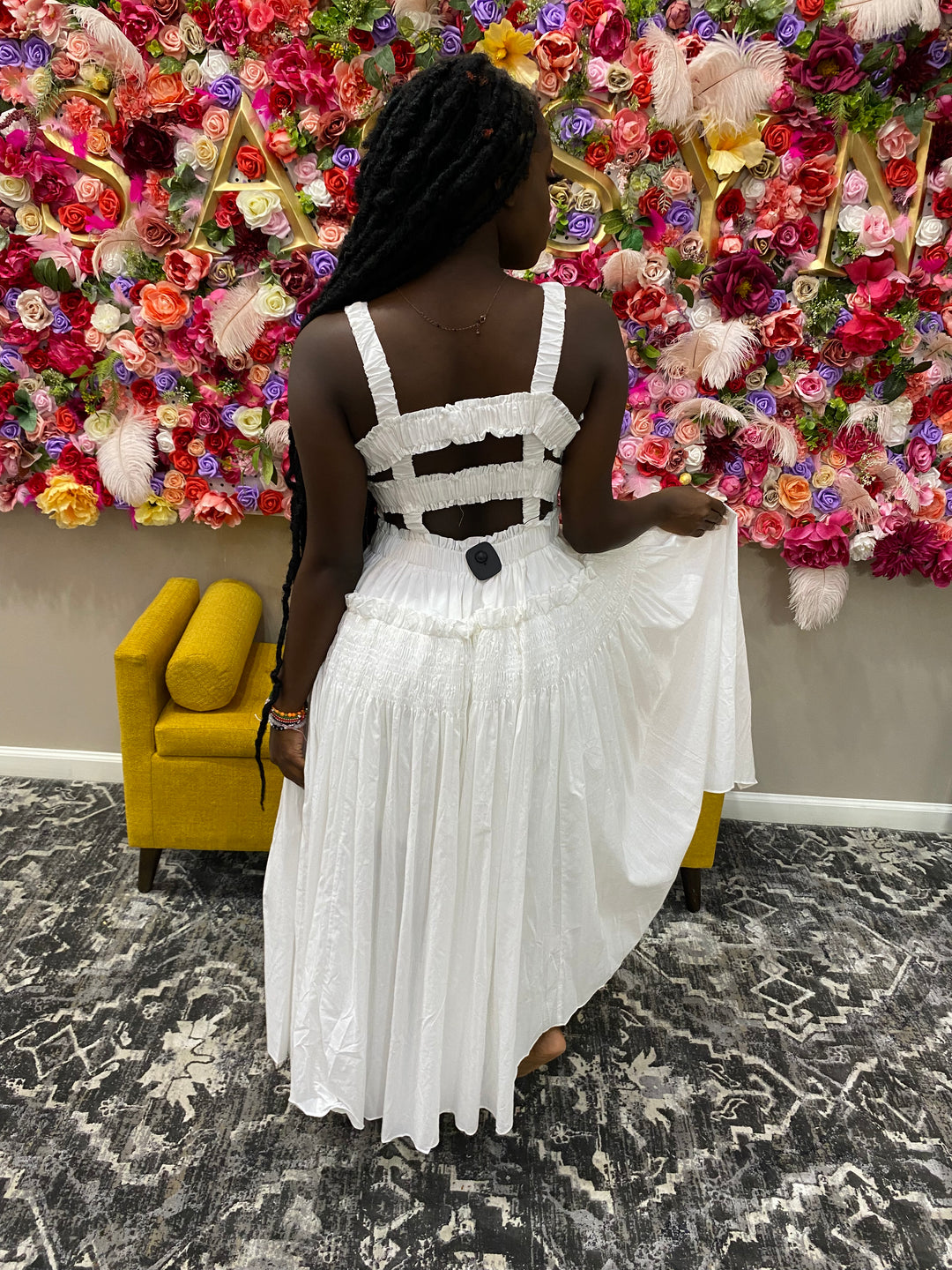 White Special Scrunch Dress