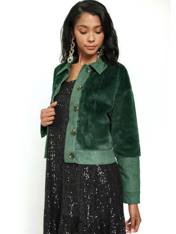 Olive Green Fur Coat